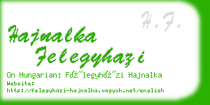 hajnalka felegyhazi business card